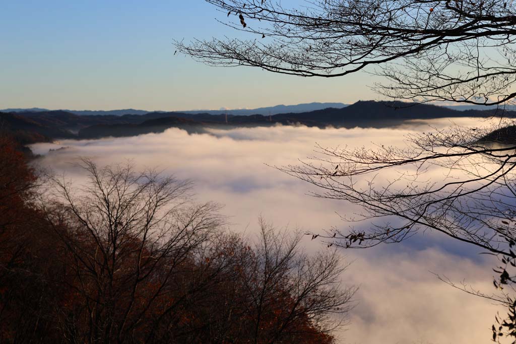 鎌倉山山頂から那珂川の雲海を